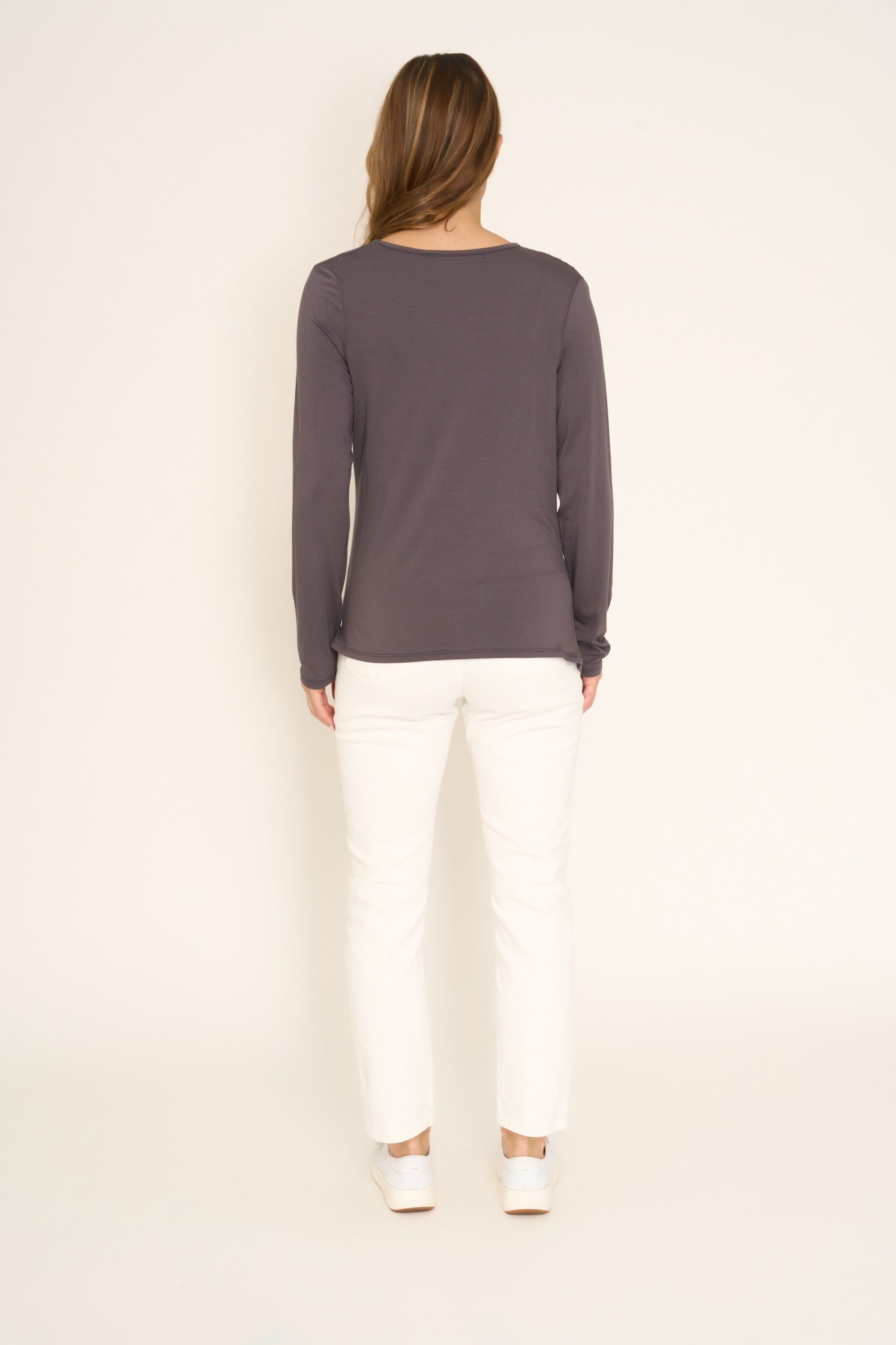 Ruched Boat Neck Top