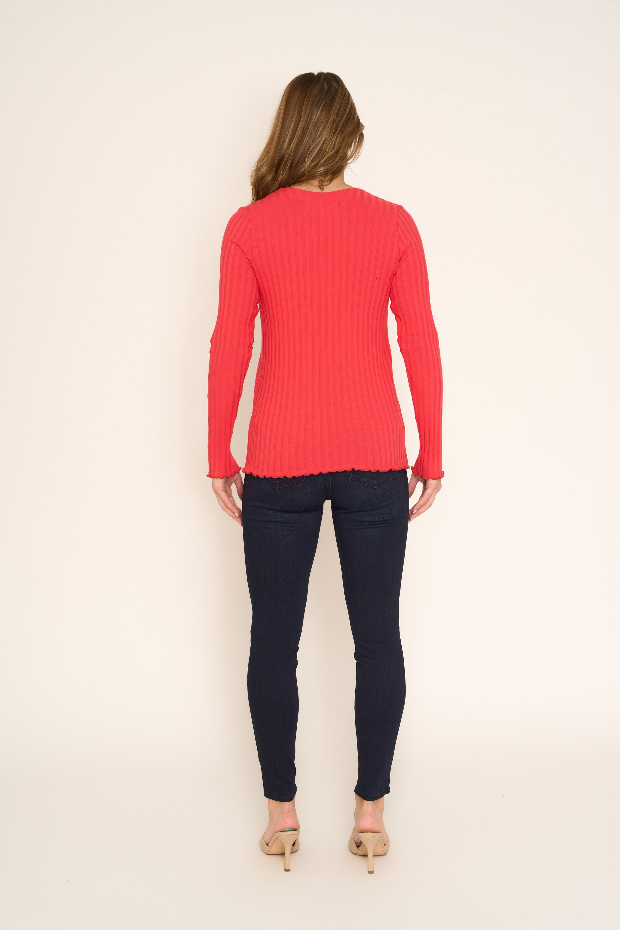 Fitted Long Ribbed Cardigan